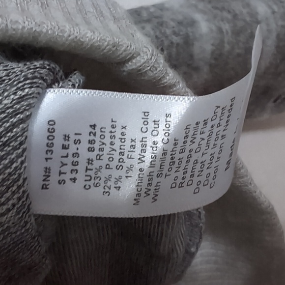 Project Social T Grey Striped Fleece Long Sleeve Tee Size Extra Small **FLAWED** - Picture 3 of 6